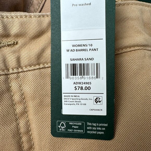 Alpine Design Women's Barrel Leg High Rise Cropped Pant, Size 10, Sahara Sand - Picture 11 of 14